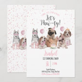 Laten we Pawty Girl Dog Verjaardag Kaart (Voorkant / Achterkant)