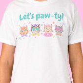 Laten we Pawty Girly Kittens Pastelkleuren Kitty C T-shirt
