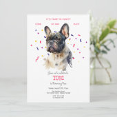 Laten we pawty, hond's verjaardagsfeestje kaart (Staand voorkant)