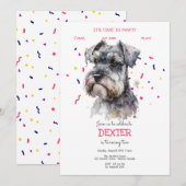 Laten we pawty, hond's verjaardagsfeestje kaart (Voorkant / Achterkant)