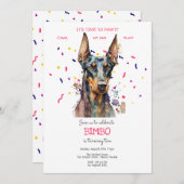 Laten we pawty, hond's verjaardagsfeestje kaart (Voorkant / Achterkant)