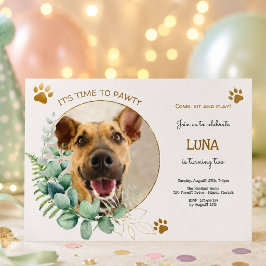 Laten we pawty, hond's verjaardagsfeestje kaart