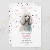 Laten we pawty, hond's verjaardagsfeestje kaart (Voorkant / Achterkant)