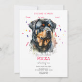 Laten we pawty, hond's verjaardagsfeestje kaart (Voorkant)