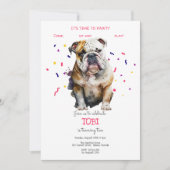 Laten we pawty, hond's verjaardagsfeestje kaart (Voorkant)