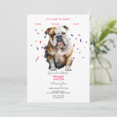 Laten we pawty, hond's verjaardagsfeestje kaart (Staand voorkant)