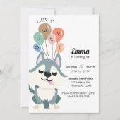 Laten we Pawty Husky verjaardagsfeestuitnodiging Kaart (Voorkant)