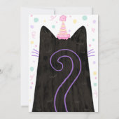 Laten we Pawty Kat Black Cat Face verjaardagsfeest Kaart (Achterkant)