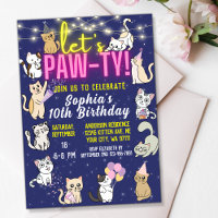 Laten we Pawty Neon Pink Glow Schattigee Kittens C