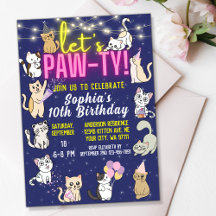 Laten we Pawty Neon Pink Glow Schattigee Kittens C
