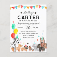 Laten we Pawty Party Dier Kinder Puppy Dog Verjaar