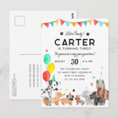 Laten we Pawty Party Dier Kinder Puppy Dog Verjaar Briefkaart (Voorkant / Achterkant)