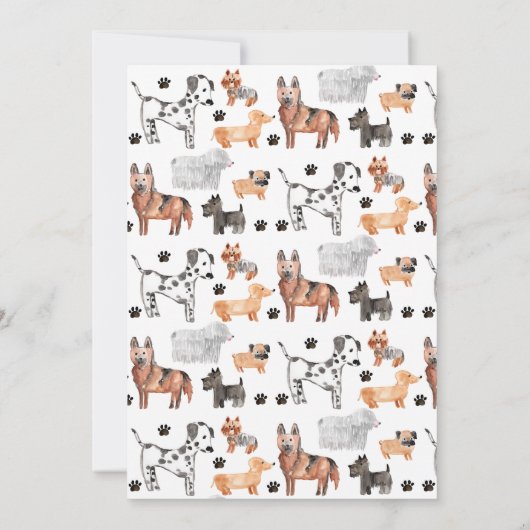 Laten we Pawty Party Dier Kinder Puppy Dog Verjaar Kaart (Achterkant)