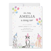Laten we Pawty Pastel Puppy Dog Verjaardag Uitnodi
