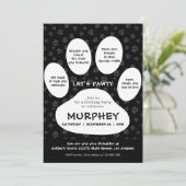 Laten we Pawty, Paw Print Kaart (Staand voorkant)