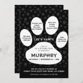 Laten we Pawty, Paw Print Kaart (Voorkant / Achterkant)