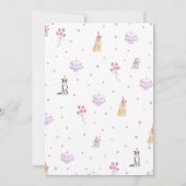 Laten we Pawty Pink Girl Dog Verjaardag Uitnodigin Kaart (Achterkant)