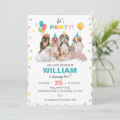 Laten we Pawty Puppy Dog Verjaardag uitnodiging (Staand voorkant)