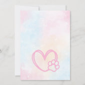 Laten we pawty roze schattig kitten kat verjaardag kaart (Achterkant)