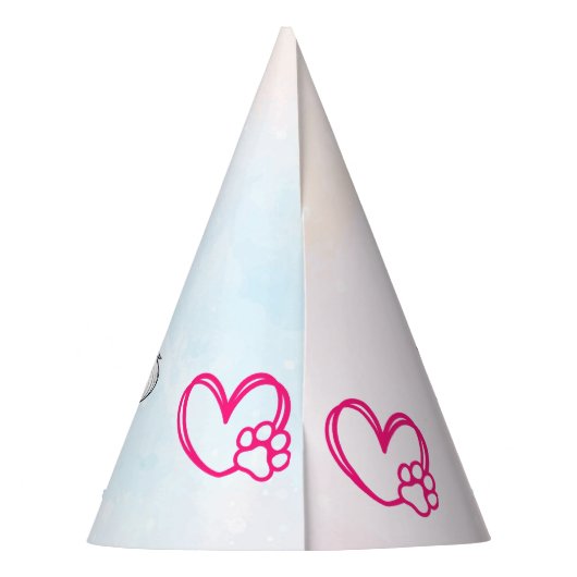 Laten we pawty roze schattige puppies birthday ged feesthoedjes (Achterkant)