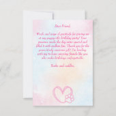 Laten we pawty wit roze schattige puppies verjaard bedankkaart (Achterkant)