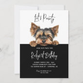 Laten we Pawty Yorkshire Terrier Dog 1e verjaardag Kaart (Voorkant)