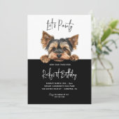 Laten we Pawty Yorkshire Terrier Dog 1e verjaardag Kaart (Staand voorkant)