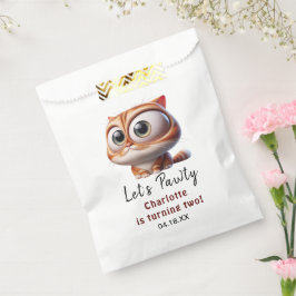 Laten we Pawty zijn! Schattige Cat 2e verjaardagsf Bedankzakje