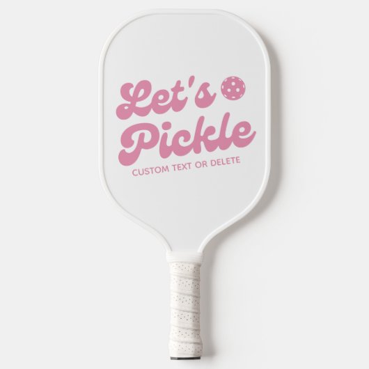 Laten we pickle roze koele retro gepersonaliseerd pickleball paddle (Voorkant)