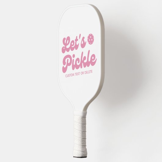 Laten we pickle roze koele retro gepersonaliseerd pickleball paddle (Links)