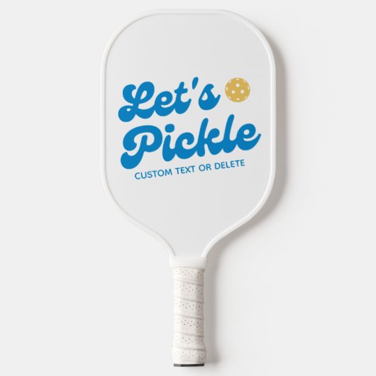 Laten we pickle roze koele retro gepersonaliseerd pickleball paddle (Voorkant)