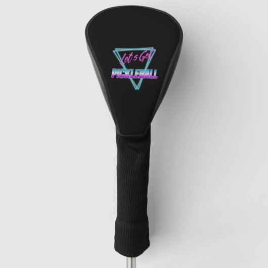 Laten we Pickleball 80's Retro halen Golfheadcover (Voorkant)