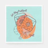Laten we Pickleball Y'all Party Papieren servetten (Voorkant)