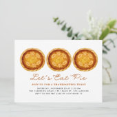 Laten we Pie eten | Thanksgiving van Waterverf-knu Kaart (Staand voorkant)