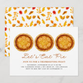 Laten we Pie eten | Thanksgiving van Waterverf-knu Kaart (Voorkant / Achterkant)