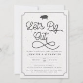 Laten we Pig Out Green I Do BBQ Engagement Party Kaart (Voorkant)