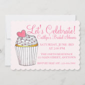 Laten we Pink Cupcake Bruids Baby Shower Vieren Kaart (Voorkant)