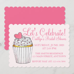 Laten we Pink Cupcake Bruiloft Baby Shower Vieren Kaart