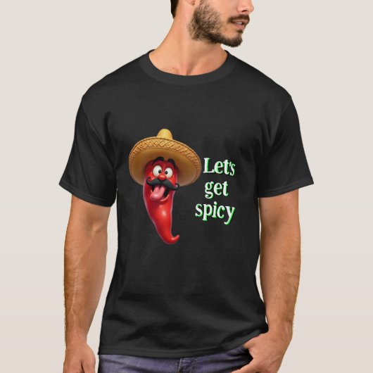Laten we pittige rode chili peper nemen t-shirt (Voorkant)