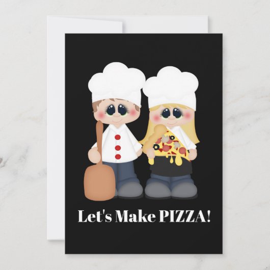 Laten we Pizza feestuitnodiging maken Kaart (Voorkant)