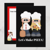 Laten we Pizza feestuitnodiging maken Kaart (Voorkant / Achterkant)