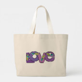 Laten we Plant Love in the World Grote Tote Bag (Achterkant)