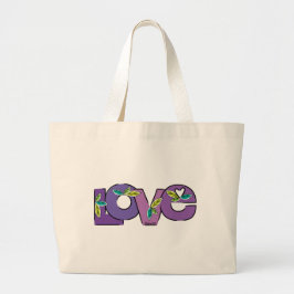 Laten we Plant Love in the World Grote Tote Bag