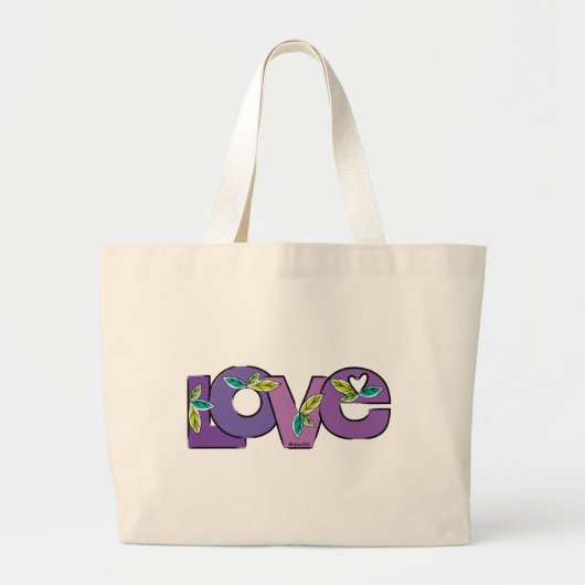 Laten we Plant Love in the World Grote Tote Bag (Voorkant)