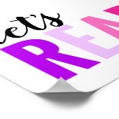 Laten we Playroom Roze Paars Lezen Poster (Hoek)