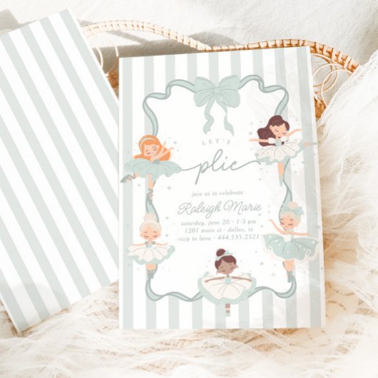 Laten we Plié Blauwgroen Ballet Meisjes Ballerina  Kaart