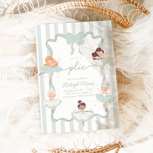 Laten we Plié Blauwgroen Ballet Meisjes Ballerina  Kaart