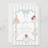 Laten we Plié Blauwgroen Ballet Meisjes Ballerina  Kaart (Voorkant)