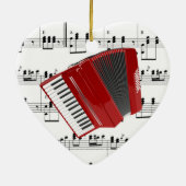 Laten we Polka...rode accordeon Keramisch Ornament (Achterkant)