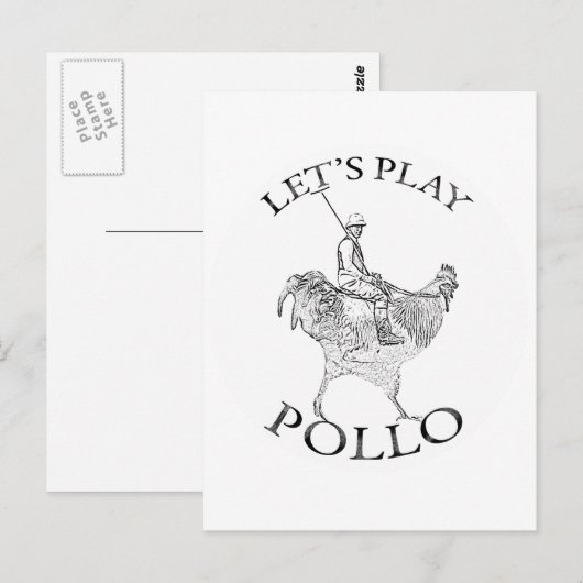 Laten we Pollo spelen! Briefkaart (Voorkant / Achterkant)